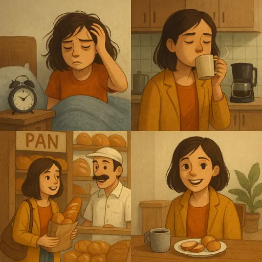 Lucía compra pan – Nivel A1 – Español